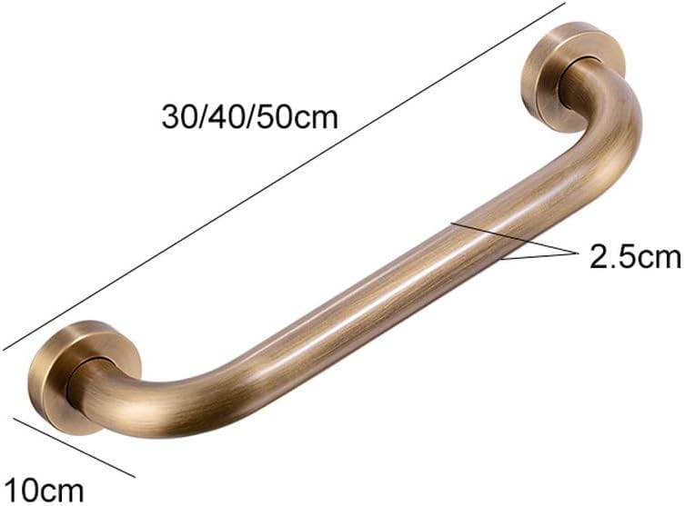Bathroom Safe Grab Bar 30/40/50CM Antqiue Bronze Brass Toilet Handrail Grab Bar Shower Safety Support Handle,Black,50cm,1