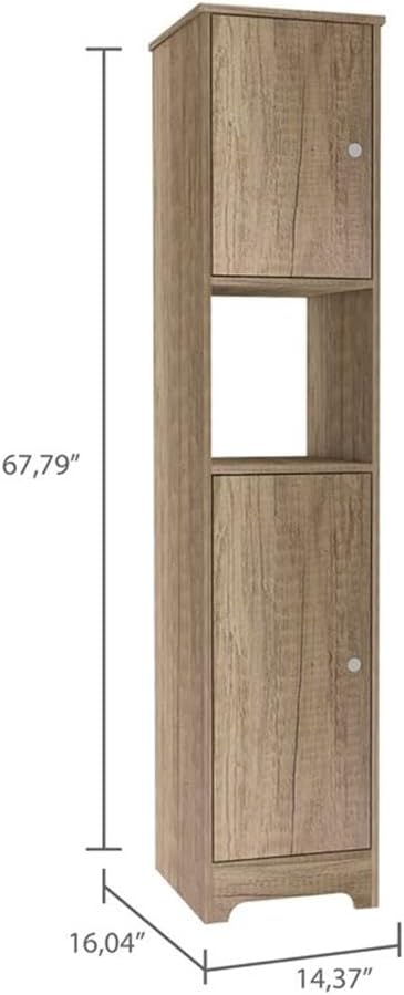 Pemberly Row 2-Piece Bathroom Storage Set, Medicine Cabinet with Mirror and Linen Cabinet, Durable Engineered Wood, Multi-Color Finish, Compact Space-Saving Design for Organized Bathroom Essentials