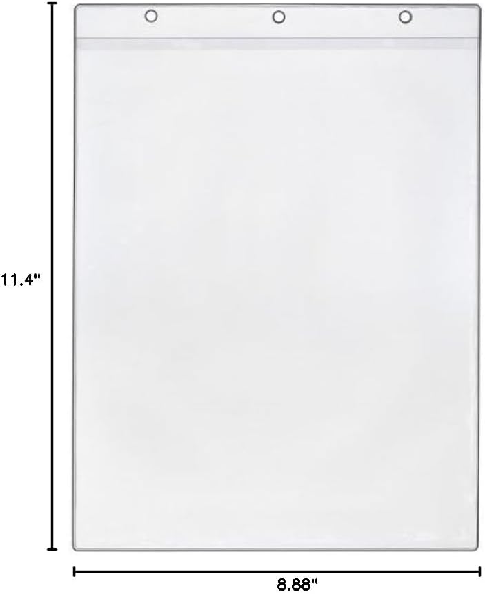 StoreSMART - Sheet Protector - Holes on Short Side, Open Short Side - 50-Pack - 8 1/2' x 11' - Clear Vinyl Plastic - VH1430-50