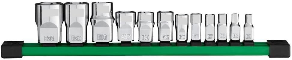 48-22-9570 For Milwaukee.v 1/4 Inch, 3/8 Inch, & 1/2 Inch Drive External TORX Socket Set, 12 Pieces + TPT Premium cart tecforeman