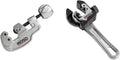 RIDGID 32573 Model 118 2-in-1 Close Quarters AUTOFEED 1/4' to 1-1/8' Metal Tubing Compact Cutter & 29963 Model 35S 1/4' to 1-3/8' Stainless Steel Tubing Cutter with X-CEL Knob, Silver, Small