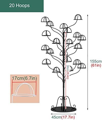 Large Capacity Standing Hat Rack Organizer Holder for Cowboy Hats/Baseball Caps/Wigs, Modern Muti-Tier Hats Tree Stand, Home Store (Gold Place 20 Hats),Gold,Place 20 Hats