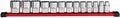 13 pc 48-22-9422 Four flat Socket Set for Milwaukee 1/2' Drive 12-Point Socket Set with Storage Rail Included
