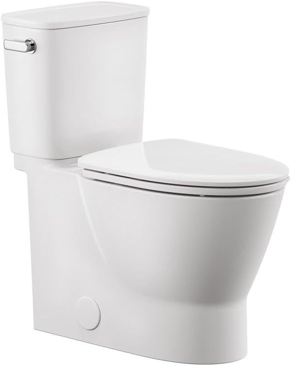 American Standard 251AA809.020 Aspirations EcoStrength Skirted Two-Piece Toilet With Seat, Elongated, Chair Height, Left-Hand Trip Lever, 0.80 GPF, White