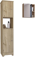 Pemberly Row 2-Piece Bathroom Storage Set, Medicine Cabinet with Mirror and Linen Cabinet, Durable Engineered Wood, Multi-Color Finish, Compact Space-Saving Design for Organized Bathroom Essentials