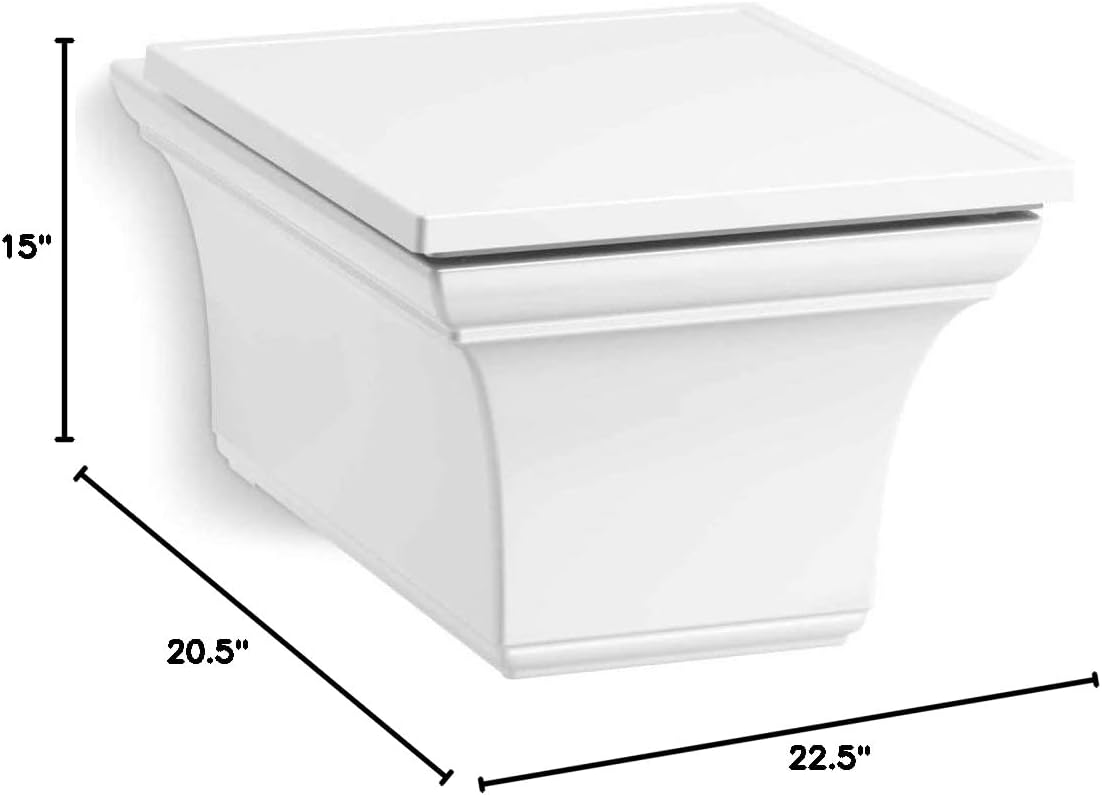 KOHLER 6918-0 Memoirs elongated dual-flush wall-hung toilet, White