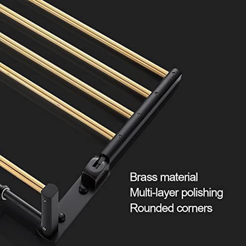 Bathroom Accessory Set Black Gold Folding Towel Bar, Triangular Basket, Storage Rack, Towel Ring, Wall Mounted Bathroom Accessories Kit(Towel Ring)