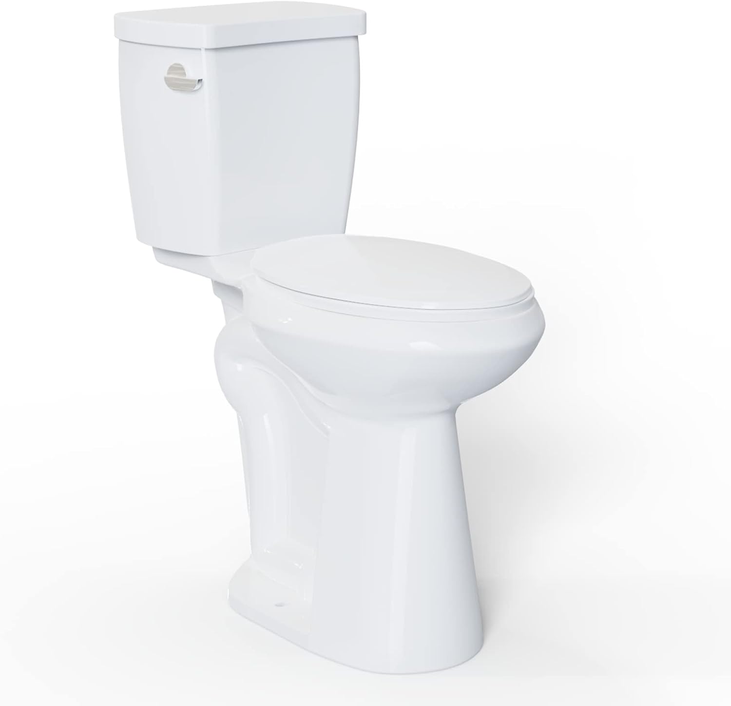 Simple Project 21' Elongated Tall Toilet | Two-piece High Toilets With Standard 12-in Rough-in | Single Flush High Toilets For Seniors, Disabled & Tall Person