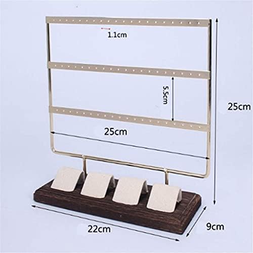 3-Tier Towel Bar & Bracelet Display Rack - Stylish Black Wood Organizer for Jewelry, Accessories, and Towels - Space-Saving Storage Solution for Home Decor (Jute)