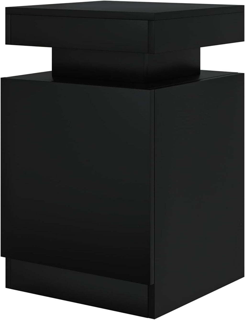 oneinmil Nightstand Set of 2 with LED Lights,Night Stand with Storage Cabinet for Bedroom,Bedside Table with LED, Black