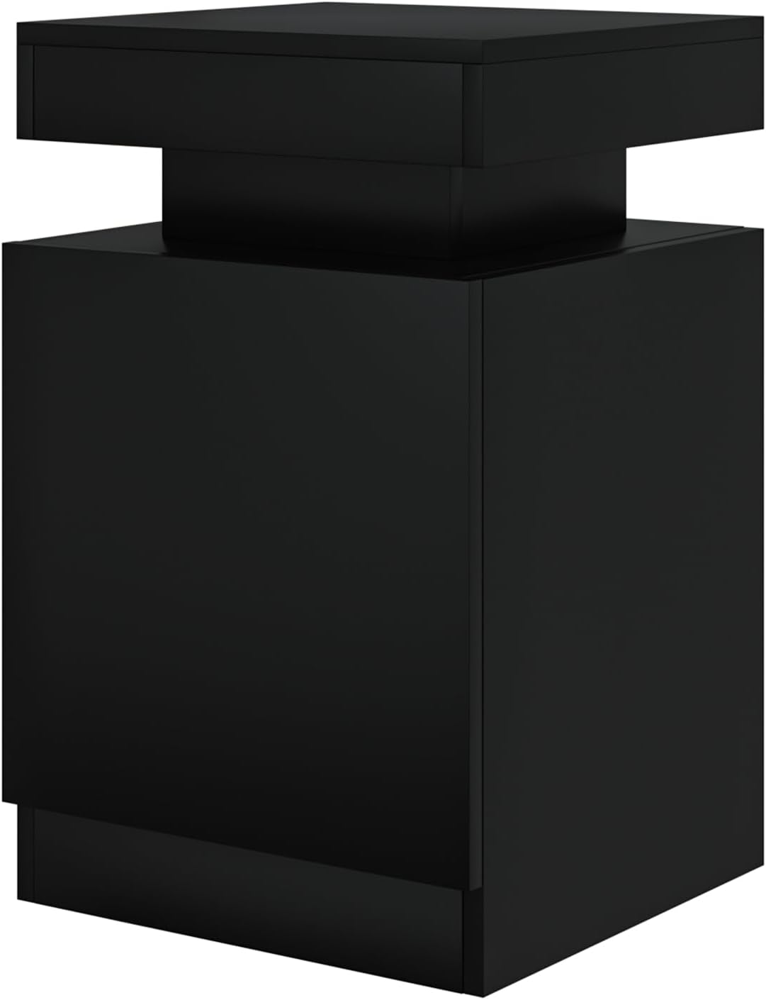 oneinmil Nightstand Set of 2 with LED Lights,Night Stand with Storage Cabinet for Bedroom,Bedside Table with LED, Black