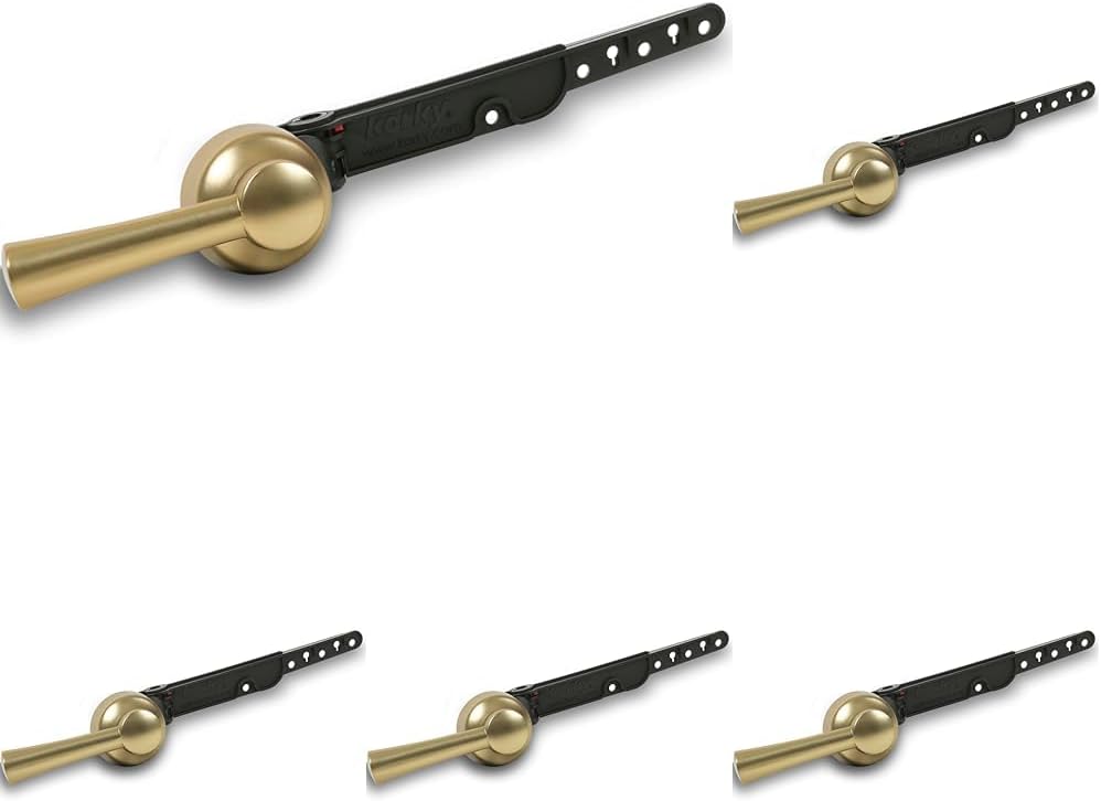 Korky 6094BP StrongARM Tank Lever, Universal to Fit Front Angled Side Left and Right Mount Toilets, Brushed Gold, Simple Style (Pack of 5)