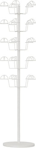 Hat Rack Floor Standing Metal Hat Racks Shelf for Commercial Display Easy to Install Helmet Cowboy Hat and Baseball Cap Holder Organizer Stand (White 5Tier),White,5Tier