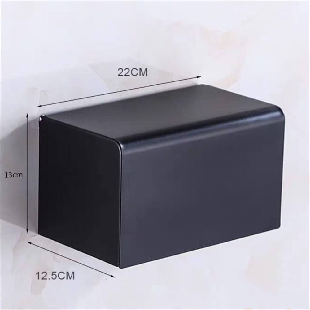 Gold Stainless Steel Toilet Paper Holder & Bathroom Shelves Set of 2, Modern Mobile Phone Rack & Towel Holder, Stylish Bathroom Accessories, Black Tissue Box nizer