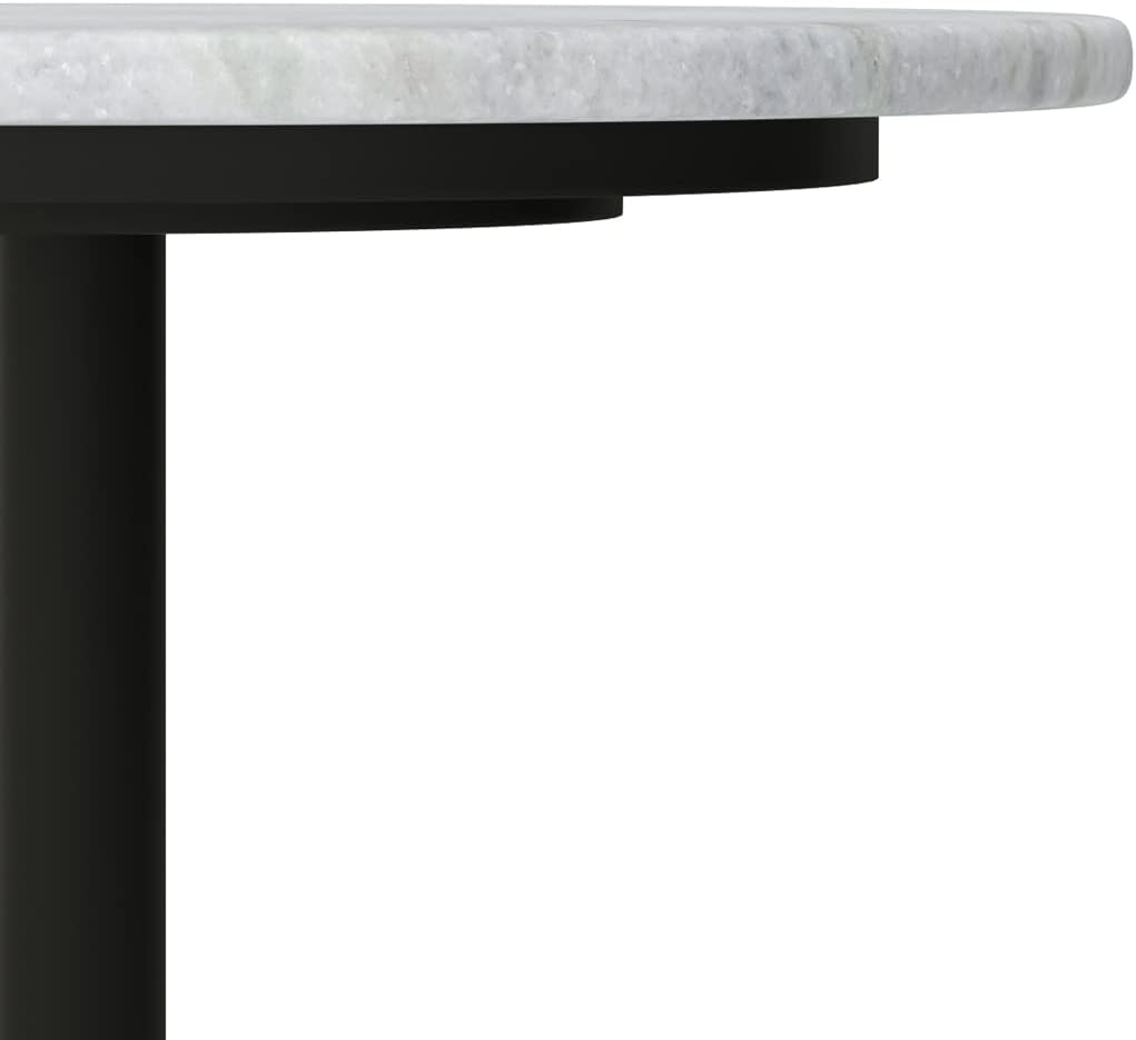 SIMPLIHOME Evans Side Table - 16 inch Wide Modern Metal Frame with White Marble Top in C-Shape Design, Contemporary Slide-Under Accent Stand or End Table for Living Room, Bedroom, or Office