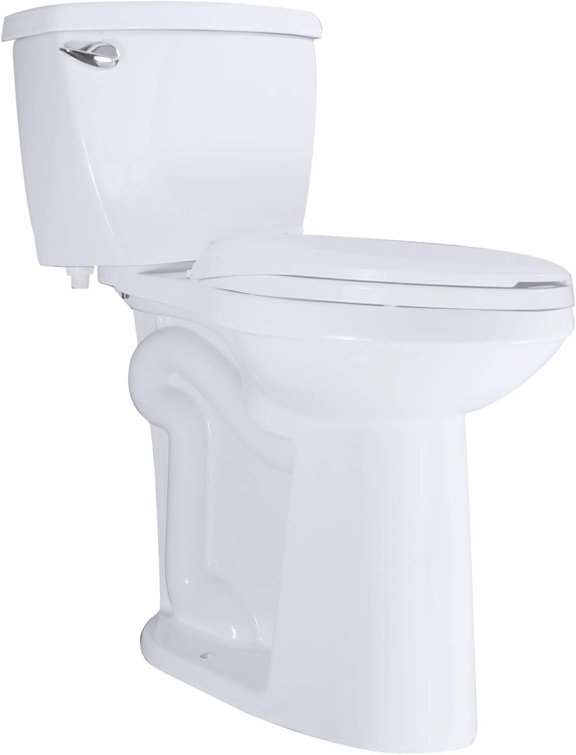 SouNor 12' Rough in Two-Piece Elongated Toilet,21 inch Tall Bowl Suitable for the Elderly, Disabled and Tall People Comfortable Slow Close UF Heavy Duty Seat,Powerful Flushing, White SN1088U.