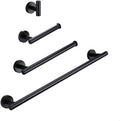 Bathroom Accessories Kit Chrome Stainless Steel Black Gold Round Wall Mounted Hand Towel Bar Toilet Paper Holder Robe Hooks,MB,4 Piece Set 45