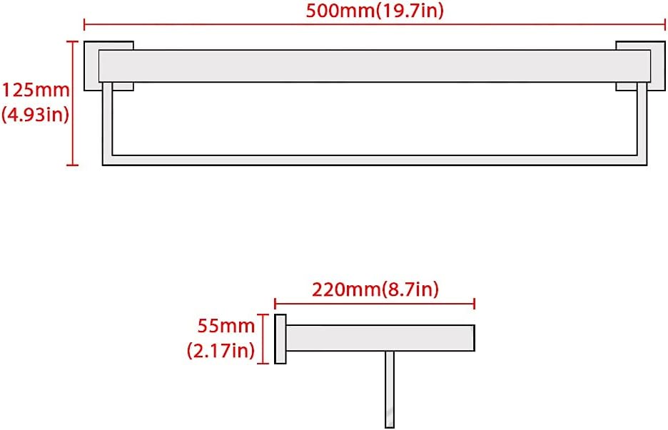 Towel holder Towel Racks Bathroom Towel Rack Wall Mounted Towel HolderSus Bathroom Towel RackTowel Holder Towel Shelf Hanger Wall Mount Towel Bar/Matte Black/a (Color : Matte Black)(Polished Chrome)