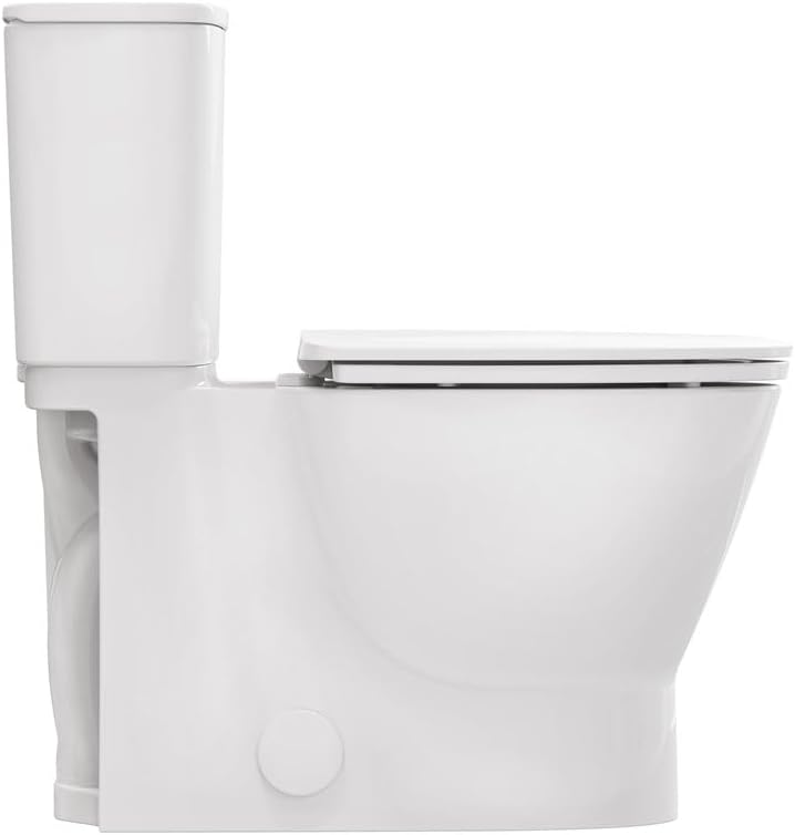 American Standard 251AA808.020 Aspirations EcoStrength Skirted Two-Piece Toilet With Seat, Elongated, Chair Height, Right-Hand Trip Lever, 0.80 GPF, White