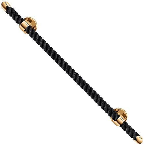NAUTILUXE Collection Rope Towel Bar (Black/Gold, 24')