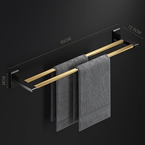 Bathroom Accessory Set Black Gold Folding Towel Bar, Triangular Basket, Storage Rack, Towel Ring, Wall Mounted Bathroom Accessories Kit(Towel Ring)