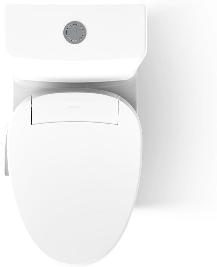 KOHLER Reach Up 1 PC Dual Flush Toilet, Skirted, K-23188-HC-0, Hide Cords and Supply Lines