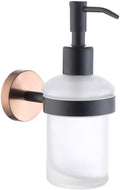 Bathroom Towel Holder Bar Ring Rack Paper Holder Brush Holder Rose Gold with Black Stainless Steel Robe Cloth Cap Hook,Double Towel Bar