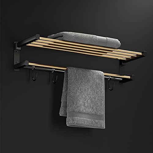 Bathroom Accessory Set Black Gold Folding Towel Bar, Triangular Basket, Storage Rack, Towel Ring, Wall Mounted Bathroom Accessories Kit(Towel Ring)