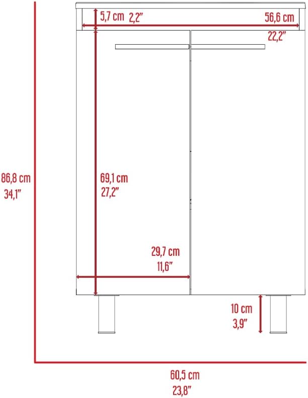 DEPOT E-SHOP 14' Hartford 2-Piece Bathroom Set with Linen Cabinet and Bathroom Vanity, Light Oak – Bathroom Vanity & Storage Suite for Master Bathrooms, Guest Baths & Small Bathrooms