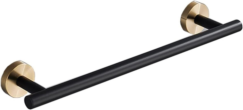 Bath Single Towel Bar Rail Wall Mounted Stainless Steel Brushed Finish Towel Holder for Bathroom & Kitchen(Black+Gold,50cm)