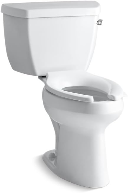Kohler KOH3519-RA-0 Highline 1.0 GPF Elongated Two-Piece Toilet with Pressure Lite Flushing Technology and Right Hand Trip Lever - Less Seat White