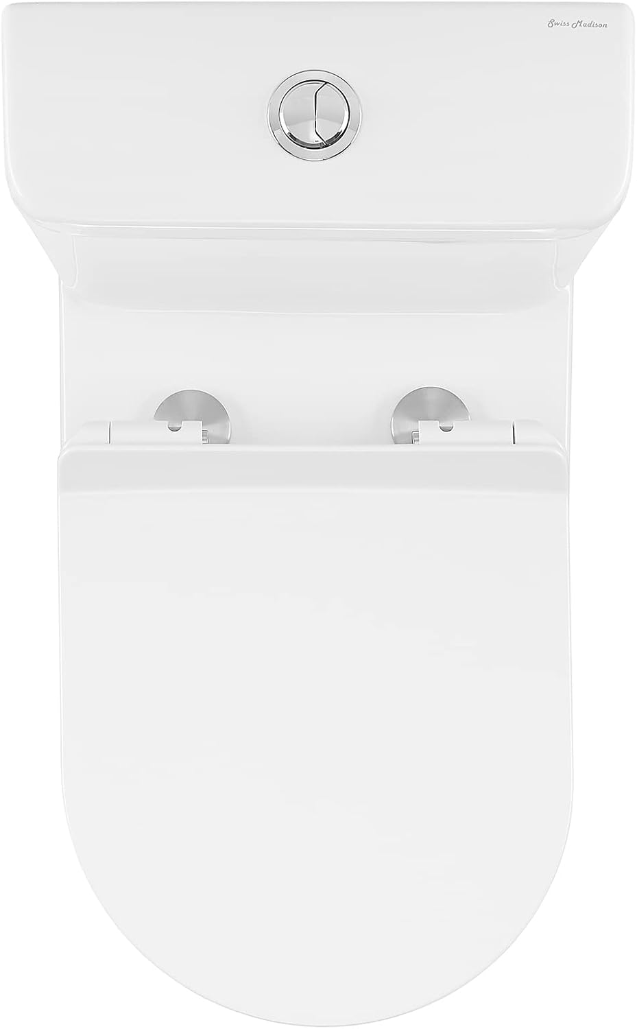 Swiss Madison SM-2T120 Calice Two Piece Elongated Rear Outlet Toilet Dual Flush in White