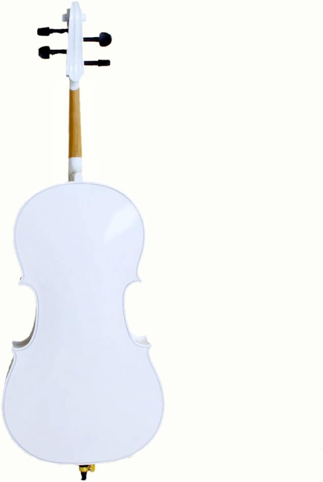 Student Cello,Solid Wood Cello Kit with Case, Bow & Rosin Bridge - Musical Instrument for Beginners Kids & Adults (4/4, White)