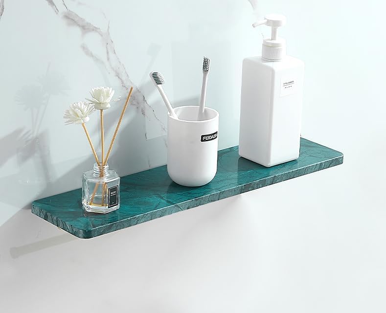 ROBOTA Marble Paper Towel Holder, Towel Rod, Wall Mounted Toilet Paper Holder, Shelf, green-40 Long Shelf, As Shown in Fig