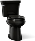 Kohler K-5481-7 Highline Comfort Height Two-Piece Round-Front 1.28 gpf Toilet with Class Five Flush Technology and Left-Hand Trip Lever Black
