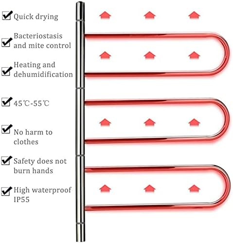 Electric Towel Warmer Rack Wall Mounted Heated Towel Holder Brushed Nickel Finish Keeps Towels Cozy & Warm Ideal for Bathrooms & Spa Use