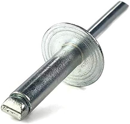 Pop Rivets 3/16 Inch Diameter #6 LF All Steel Large Flange Blind Rivets 6-6LF, 3/16' x 3/8' Grip (0.251-0.375) QTY 1,000