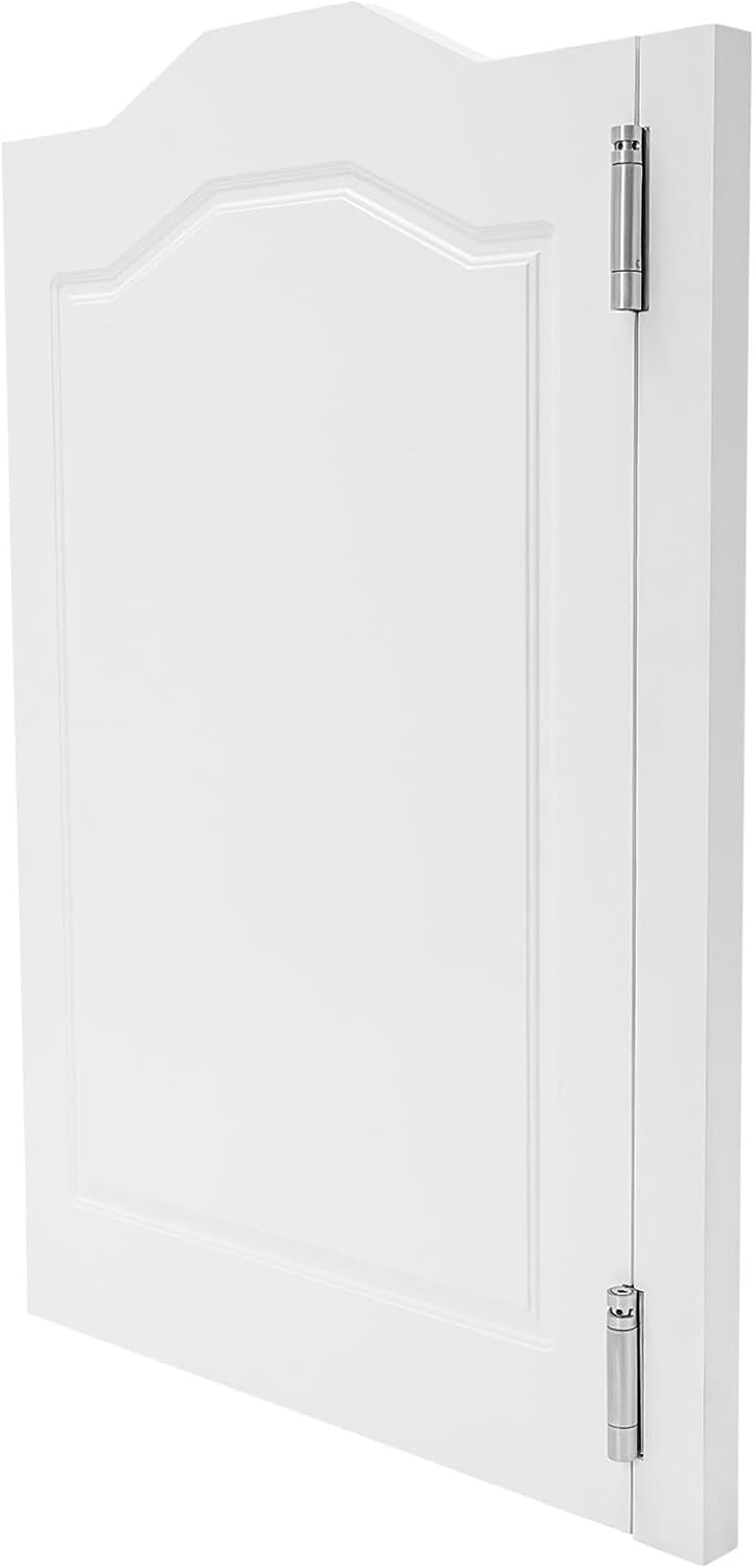 Cafe Swinging Doors,Wood Interior Saloon Half Partition Swing Door with 3 Hinges for House Kitchen Shop Entrance Pub Porch(White-24.02 * 35.83in)