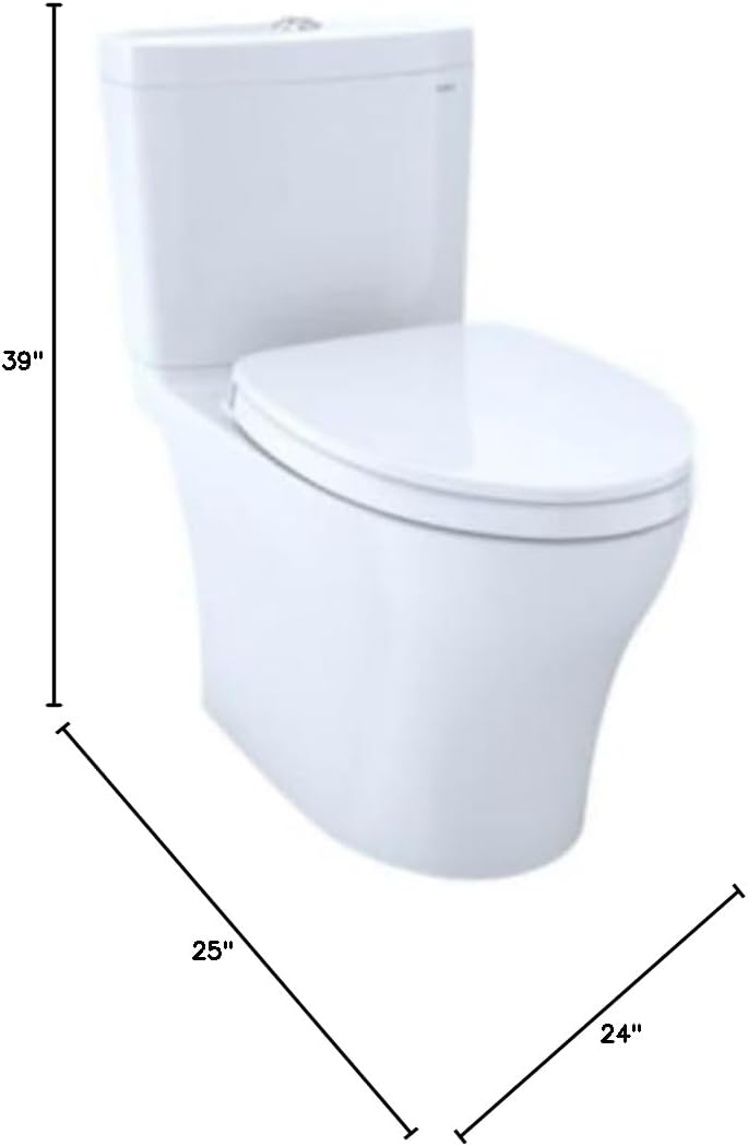 TOTO® Aquia® IV Two-Piece Elongated Dual Flush 1.28 and 0.9 GPF Toilet with CEFIONTECT, Cotton White - CST446CEMFGN#01