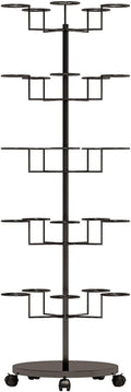 Hat Display Stand Rolling Hat Organizer Holder for Baseball Caps, Standing Hat Display Rack with Wheels, for Home Store Storage, Black