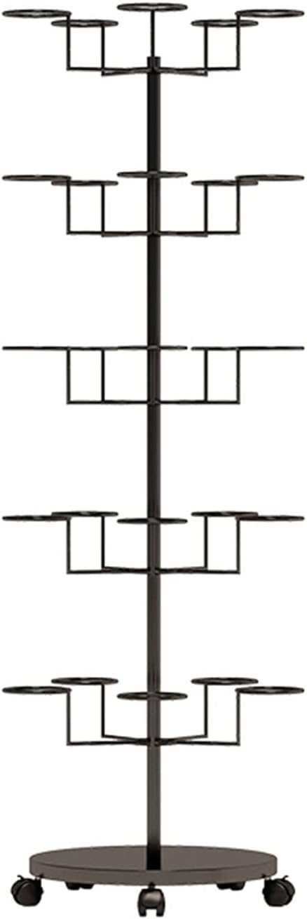 Hat Rack Hat Display Stand Rolling Hat Organizer Holder for Baseball Caps, Standing Hat Display Rack with Wheels, for Home Store Storage, Black
