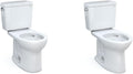 TOTO Drake Two-Piece Round 1.6 GPF Universal Height TORNADO FLUSH Toilet with CEFIONTECT & Drake Two-Piece Elongated 1.6 GPF Universal Height TORNADO FLUSH Toilet with CEFIONTECT