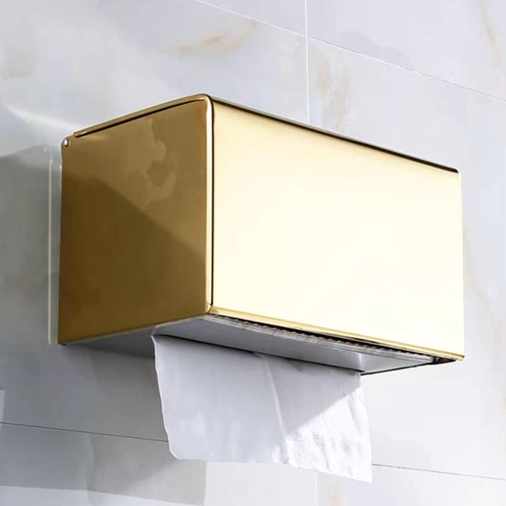 Gold Stainless Steel Toilet Paper Holder & Bathroom Shelves, Stylish Mobile Phone Rack & Paper Towel Holder, Elegant Bathroom Tissue Box nizer Accessories