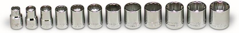 Wright Tool 349 Socket Set 3/8 Inch Drive 12-Point Full Polish Finish 8 To 19 MM Forged Steel Made In USA Wright Drive 2.0