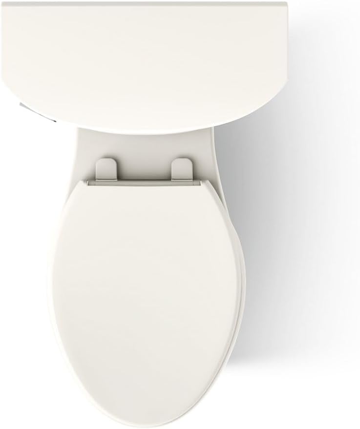 KOHLER 5310-96 Cimarron Comfort Height Skirted Trapway Comfort Height Two-Piece Elongated Toilet, Left-Hand Trip Lever, Biscuit