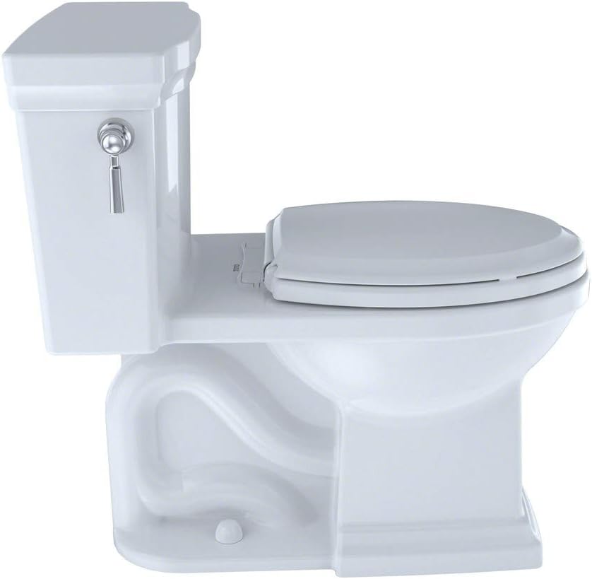 TOTO® Promenade® II One-Piece Elongated 1.28 GPF Universal Height Toilet with CEFIONTECT, Cotton White - MS814224CEFG#01