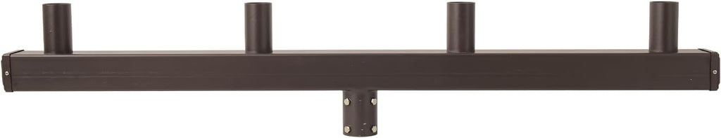 180° Low Profile Bullhorn Bracket with 4 in-Line Arms – 2-3/8' Tenon Adapter Outdoor Light Pole Cross Bar for Slip Fitter LED Shoebox, Parking Lot, Street Lights, Heavy-Duty Steel, Dark Bronze Finish