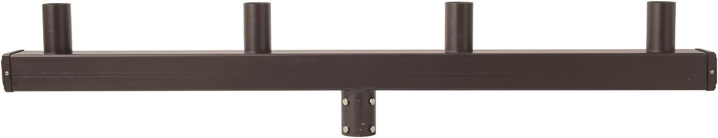 180 Degree Low Profile Bullhorn with 4 Arms, 180 Degree Vertical Tenon Bullhorn Bracket for 4 Lights, 2-3/8 in Slip Fitter Light Mounting for Parking Lot Pole Bracket, Dark Bronze Heavy Steel