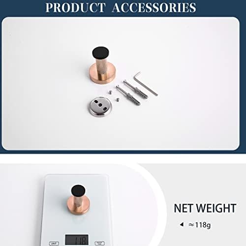 Rose Gold & Black Bathroom Accessory Set - Towel Bar, Toilet Paper Holder, Soap Dish, Towel Hook, Toilet Brush - Stylish Bathroom Hardware for Modern Decor