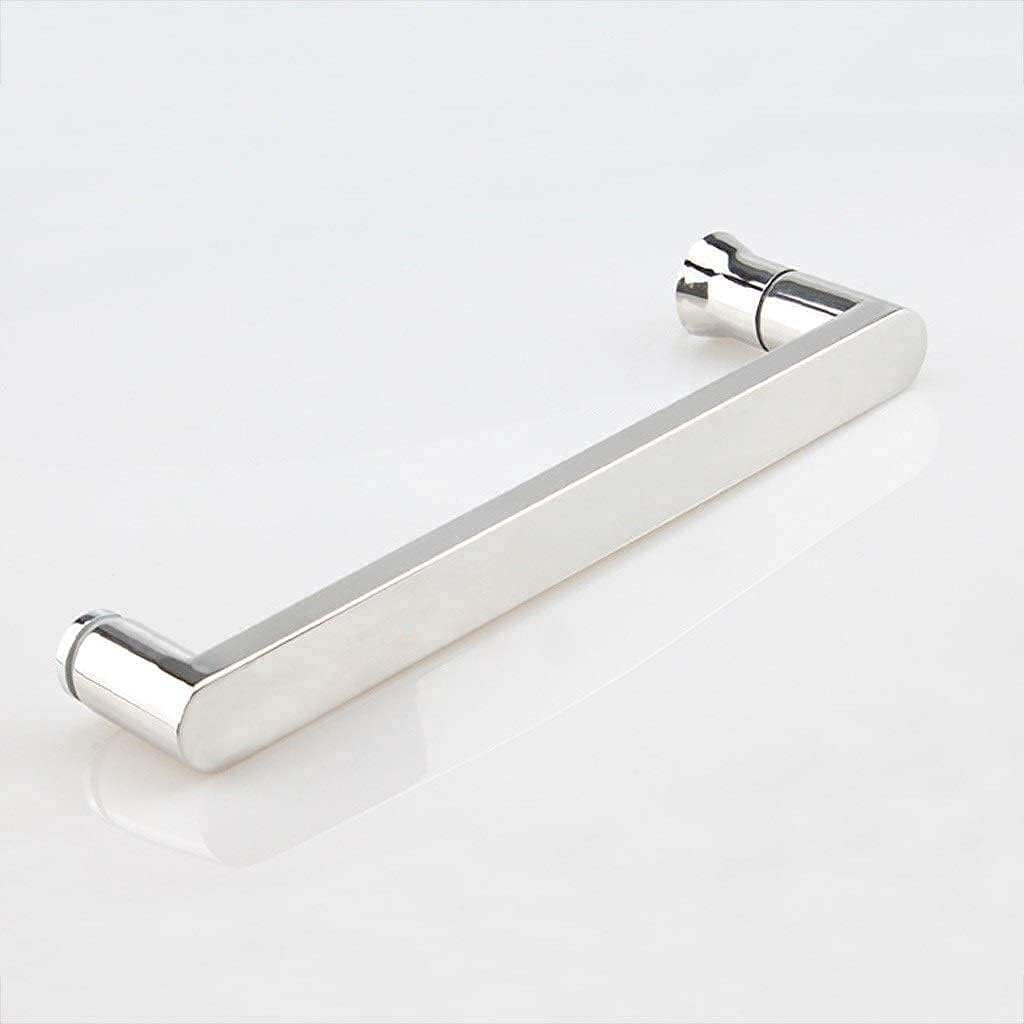 Shower door handles,Fashion Shower Door Handle Pull T Bar Door Lever Hardware Replacement Set | Bathroom Door Knobs for Interior Glass Doors | Polished Chrome Towel Bar Stainless Steel ( Color : Chrom